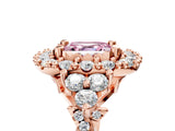 Rose gold Fancy Pink Asscher Cut Diamond Halo Ring with Pavé Band and Four-Prong Setting_22