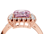Rose gold Fancy Pink Asscher  Cut Diamond Halo Ring with Round Brilliant Halo and Solitaire Band_34
