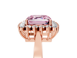 Rose gold Fancy Pink Asscher  Cut Diamond Halo Ring with Round Brilliant Halo and Solitaire Band_35