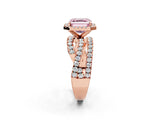 Rose gold Fancy Pink Asscher Cut Diamond Halo Ring with Round Split Shank and Prong Setting_50