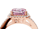 Rose gold Fancy Pink Asscher Cut Diamond Halo Split Shank Engagement Ring_43