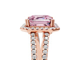 Rose gold Fancy Pink Asscher Cut Diamond Halo Split Shank Engagement Ring_44