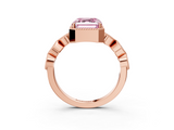 Rose gold Fancy Pink Asscher  Cut Diamond Milgrain Marquise Band with Prong Setting_6