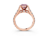 Rose gold Fancy Pink Asscher  Cut Diamond Pavé Band Solitaire with Four-Prong Setting_18