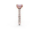 Rose gold Fancy Pink Asscher  Cut Diamond Pavé Band with Four-Prong Setting_24