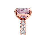Rose gold Fancy Pink Asscher  Cut Diamond Pavé Band with Four-Prong Setting_27