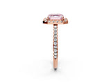Rose gold Fancy Pink Asscher Cut Diamond Pavé Halo Ring with Four-Prong Setting_50