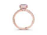 Rose gold Fancy Pink Asscher Cut Diamond Pavé Solitaire Engagement Ring with Four-Prong Setting_40