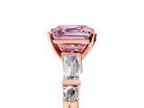 Rose gold Fancy Pink Asscher  Cut Diamond Ring with Baguette Side Stones, Channel Set Band, and Four-Prong Setting_15