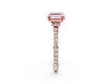 Rose gold Fancy Pink Asscher  Cut Diamond Ring with Pavé Band and Four-Prong Setting_19