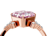 Rose gold Fancy Pink Asscher Cut Diamond Ring with Side Stones and Four-Prong Setting_67