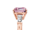 Rose gold Fancy Pink Asscher  Cut Diamond Ring with Tapered Baguette Side Stones in Four-Prong Setting_8
