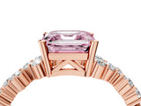 Rose gold Fancy Pink Asscher Cut Diamond Scattered Round Accent Ring with Prong Setting_16