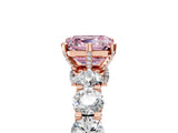 Rose gold Fancy Pink Asscher Cut Diamond Side Stone Engagement Ring with Four-Prong Setting_41