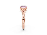 Rose gold Fancy Pink Asscher Cut Diamond Solitaire Celtic Knot Ring with Four-Prong Setting_36