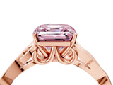 Rose gold Fancy Pink Asscher Cut Diamond Solitaire Celtic Knot Ring with Four-Prong Setting_38