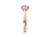 Rose gold Fancy Pink Asscher Cut Diamond Solitaire Engagement Ring with Cathedral Setting and Four-Prong Mount_26