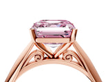 Rose gold Fancy Pink Asscher Cut Diamond Solitaire Engagement Ring with Cathedral Setting and Four-Prong Mount_28