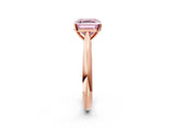 Rose gold Fancy Pink Asscher Cut Diamond Solitaire Engagement Ring with Cathedral Setting and Four-Prong Mount_32