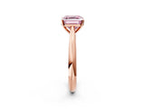 Rose gold Fancy Pink Asscher Cut Diamond Solitaire Engagement Ring with Cathedral Setting and Four-Prong Mount_41