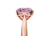 Rose gold Fancy Pink Asscher Cut Diamond Solitaire Engagement Ring with Cathedral Setting and Four-Prong Mount_44