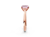 Rose gold Fancy Pink Asscher Cut Diamond Solitaire Engagement Ring with Cathedral Setting and Four-Prong Mount_74