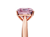 Rose gold Fancy Pink Asscher Cut Diamond Solitaire Engagement Ring with Cathedral Setting and Four-Prong Mount_77