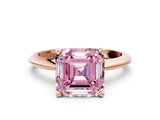 Rose gold Fancy Pink Asscher Cut Diamond Solitaire Engagement Ring with Classic Band and Four-Prong Setting_24