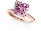 Rose gold Fancy Pink Asscher Cut Diamond Solitaire Engagement Ring with Classic Band and Four-Prong Setting_25