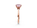 Rose gold Fancy Pink Asscher Cut Diamond Solitaire Engagement Ring with Classic Band and Four-Prong Setting_26