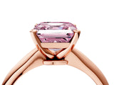 Rose gold Fancy Pink Asscher Cut Diamond Solitaire Engagement Ring with Classic Band and Four-Prong Setting_28