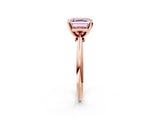 Rose gold Fancy Pink Asscher Cut Diamond Solitaire Engagement Ring with Classic Band and Four-Prong Setting_36