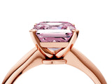 Rose gold Fancy Pink Asscher Cut Diamond Solitaire Engagement Ring with Classic Band and Four-Prong Setting_38