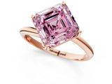 Rose gold Fancy Pink Asscher Cut Diamond Solitaire Engagement Ring with Four-Prong Setting and Classic Band_56