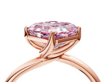 Rose gold Fancy Pink Asscher Cut Diamond Solitaire Engagement Ring with Four-Prong Setting and Classic Band_59