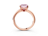 Rose gold Fancy Pink Asscher Cut Diamond Solitaire Engagement Ring with Round Band and Four-Prong Setting_97