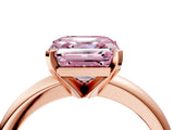 Rose gold Fancy Pink Asscher Cut Diamond Solitaire Engagement Ring with Round Band and Four-Prong Setting_98