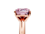 Rose gold Fancy Pink Asscher Cut Diamond Solitaire Engagement Ring with Round Band and Four-Prong Setting_99