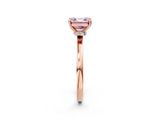 Rose gold Fancy Pink Asscher Cut Diamond Solitaire Ring with Classic Band and Four-Prong Setting_2