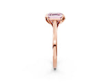 Rose gold Fancy Pink Asscher Cut Diamond Solitaire Ring with Flower Prong Setting and Classic Band_14