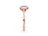 Rose gold Fancy Pink Asscher Cut Diamond Solitaire Ring with Flower Prong Setting and Classic Band_38