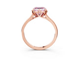 Rose gold Fancy Pink Asscher Cut Diamond Solitaire Ring with Flower Prong Setting and Classic Band_39