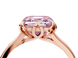 Rose gold Fancy Pink Asscher Cut Diamond Solitaire Ring with Flower Prong Setting and Classic Band_40