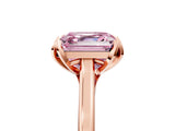 Rose gold Fancy Pink Asscher Cut Diamond Solitaire Ring with Flower Prong Setting and Classic Band_41