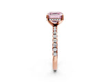 Rose gold Fancy Pink Asscher Cut Diamond Solitaire Ring with Pavé Band and Four-Prong Setting_53