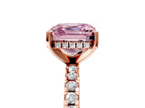 Rose gold Fancy Pink Asscher Cut Diamond Solitaire Ring with Pavé Band and Four-Prong Setting_56