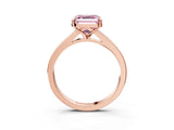 Rose gold Fancy Pink Asscher Cut Diamond Solitaire Ring with Pavé Band and Prong Setting_15