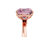 Rose gold Fancy Pink Asscher Cut Diamond Solitaire Ring with Thin Band and Prong Setting_17