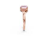 Rose gold Fancy Pink Asscher Cut Diamond Solitaire Ring with Twist Band and Four-Prong Setting_65