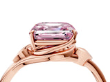 Rose gold Fancy Pink Asscher Cut Diamond Solitaire Ring with Twist Band and Four-Prong Setting_67